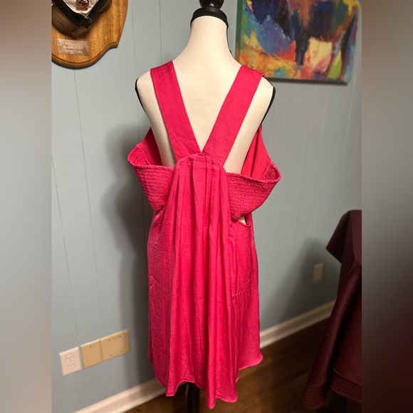 13. Magenta Plus washed Side Cut out Mini Dress with Pockets - Picture 8 of 9